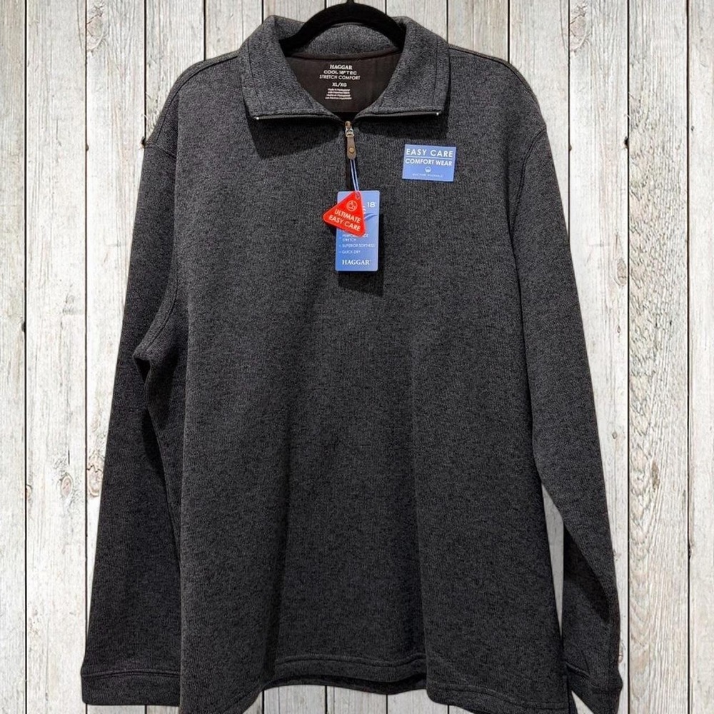 Haggar grey zip sweatshirt Size XL